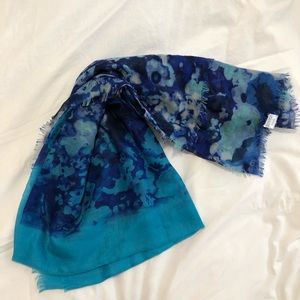 Anthropologie watercolor frayed lightweight scarf